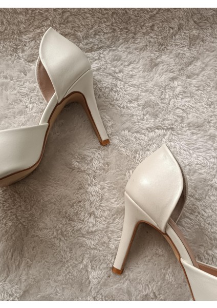 Lotus Sivri Burun Sedef Stiletto 8cm Gelin Ayakkabısı