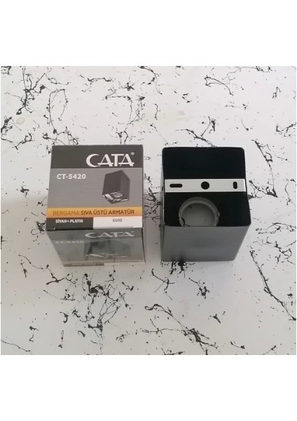 Bergama Siya-Platin Kare Sıva Üstü Armatür Gu-10 Duylu (Ampulsüz) fiyatları