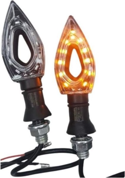 Üniversal Motosiklet LED Sinyal Üçgen Takımı Sarı