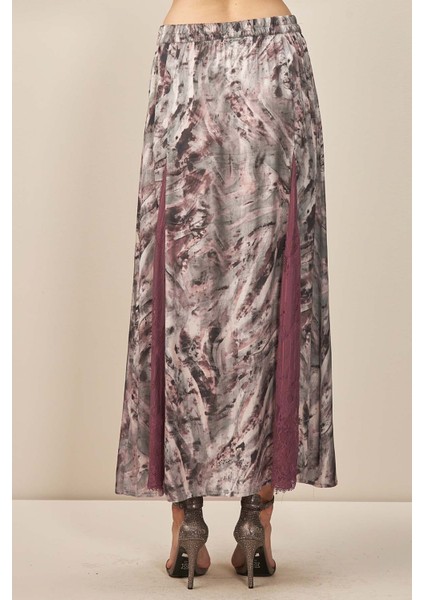 Kloş Gri Desenli Etek indirimleri