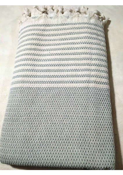 Pamuklu Kaymaz Hasır Dokuma Koltuk-Çekyat Örtüsü Takımı 3+3+1+1 - A.yeşil