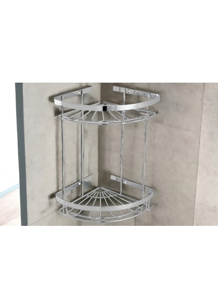 Paslanmaz Duvara Monte Banyo Düzenleyici Şampuanlık Duş Rafı