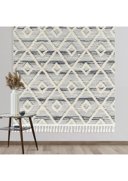 Bilbao Aruba Blue Saçaklı Tozumaz Halı - Gri - 120x180 cm fiyatları