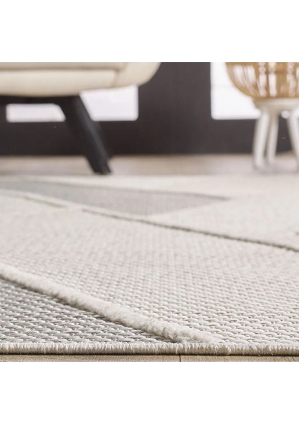 Shibori Trooper Kaymaz Tabanlı Antialerjik Halı - Bej - 120x180 cm fırsatları