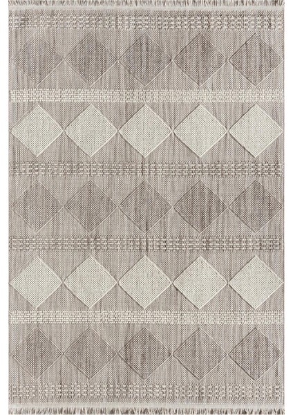 Agra Cyan Modern Iskandinav Desenli Halı - Gri - 160x230 Cm