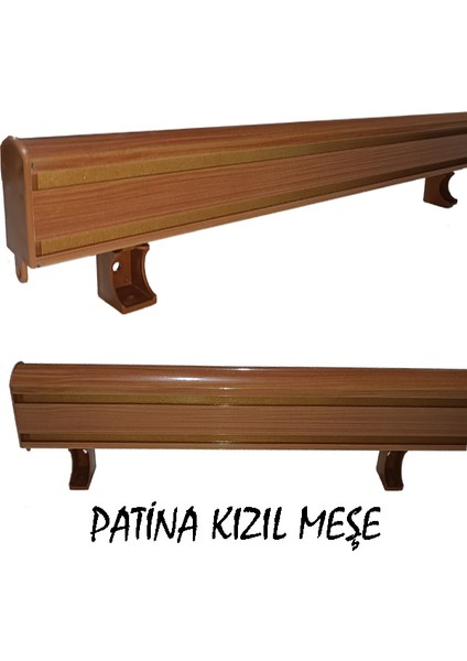 Dekoratif Perde Ray Kornişi alüminyum 2 Kanallı Patina Renkler