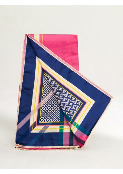 Alfa Twill Eşarp Çizgili Zigzag Desen Ebat 95 x 95 fiyatları