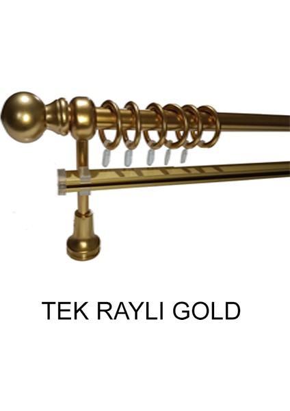 Klasik Ahşap Rustik Perde Askısı Tek Raylı 28 Mm Metal Borulu