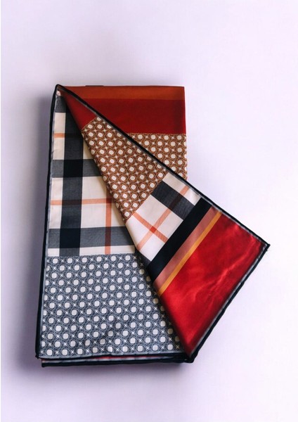 Alfa Twill Eşarp Renkli Çizgili Kareli Desen Ebat 95 x 95 fiyatları