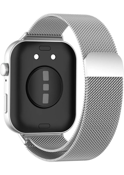 Huawei Watch Fit 3 / Fit 4 / Fit 4 PRO ile Uyumlu Kordon Hasır Örgü Metal Mıknatıslı Kayış