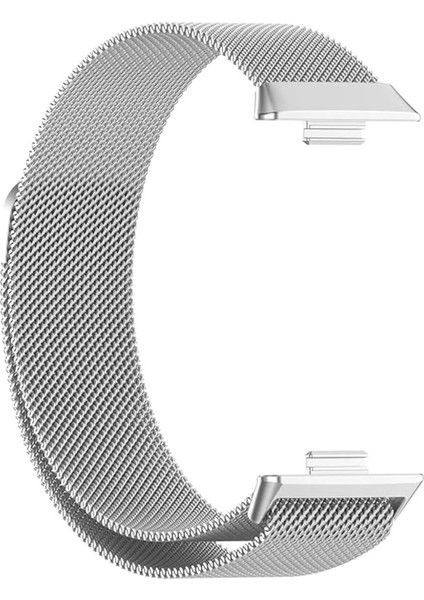 Huawei Watch Fit 3 / Fit 4 / Fit 4 PRO ile Uyumlu Kordon Hasır Örgü Metal Mıknatıslı Kayış