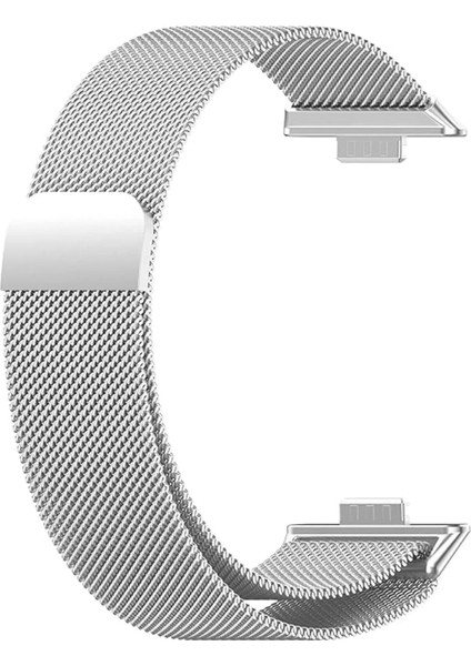 Huawei Watch Fit 3 / Fit 4 / Fit 4 PRO ile Uyumlu Kordon Hasır Örgü Metal Mıknatıslı Kayış