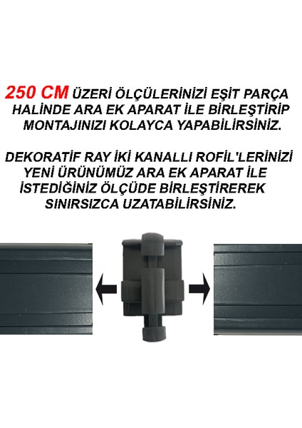 Dekoratif Perde Ray Kornişi alüminyum 2 Kanallı modelleri