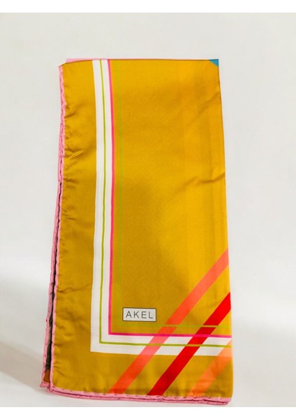 Alfa Twill Eşarp Çizgili Zigzag Desen Ebat 95 x 95