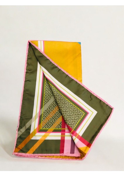 Alfa Twill Eşarp Çizgili Zigzag Desen Ebat 95 x 95 fiyatları
