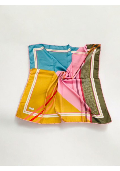 Alfa Twill Eşarp Çizgili Zigzag Desen Ebat 95 x 95 modelleri