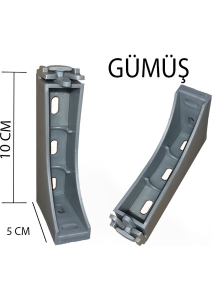 Dekoratif Ray Montaj Aparatı Uzun Ayak 10 Cm 4 Adet