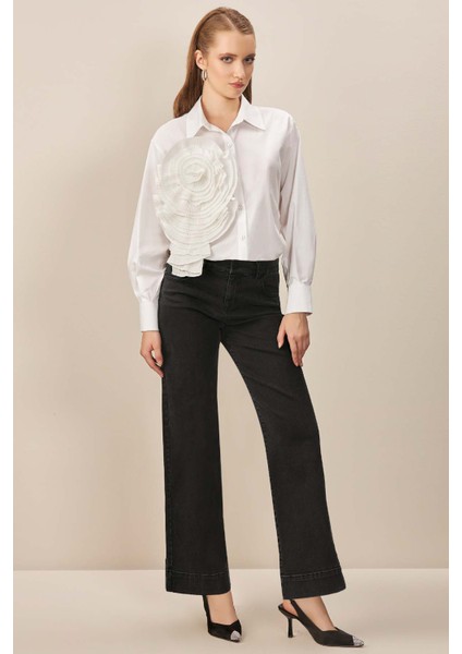 Gömlek Yaka Beyaz Poplin Gömlek