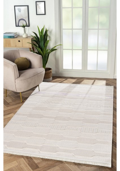 Sare 8801 Krem Hav Toz Vermez Dekoratif Halı 120 X 200