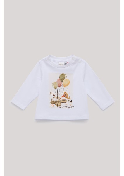 Bg Store Erkek Bebek Ekru T-Shirt