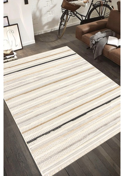 Sare 8803 Krem Hav Toz Vermez Dekoratif Halı 80 X 150