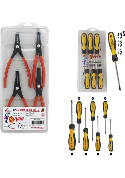 - Rico Segman Pensesi  Torx Tornavida  + Takımı Seti