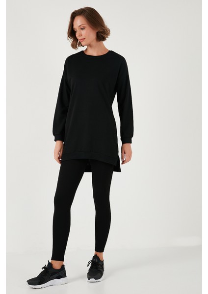 Modest Pamuklu Bisiklet Yaka Oversize Fit Tunik Bayan Tunik 5864896