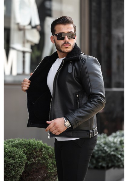 Erkek Napa Deri Içi Full Kürklü Yüksek Kalite Slim Fit Siyah Mont & Ceket fiyatları