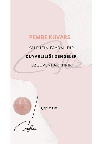 Pembe Kuvars Kütle Taş 2 cm