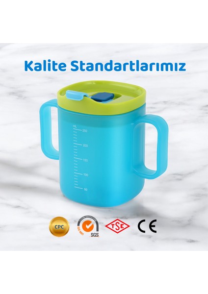 Çok Fonksiyonlu Bebek Suluk, Alıştırma Bardağı 250 ml (Mavi)