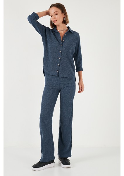 Streç Regular Fit Dokulu Gömlek Bayan Gömlek 5865975 fırsatları