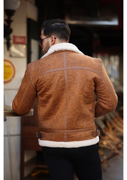 Erkek Napa Deri Içi Full Kürklü Yüksek Kalite Slim Fit Taba Mont & Ceket indirimleri