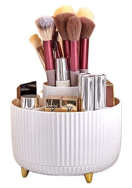 Dairesel Dönen Makyaj Kutusu 360 Derece Çok Fonksiyonlu Saklama Kutusu (Yurt Dışından)