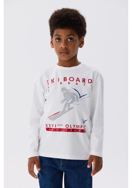 Bg Store Erkek Çocuk Beyaz T-Shirt