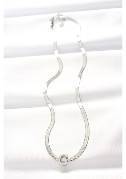 316L Çelik G Harfli Silver Renk Italyan Zincirli Kolye fiyatları