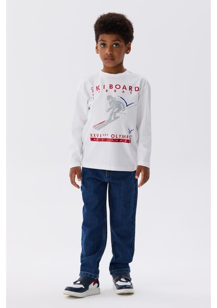 Bg Store Erkek Çocuk Beyaz T-Shirt