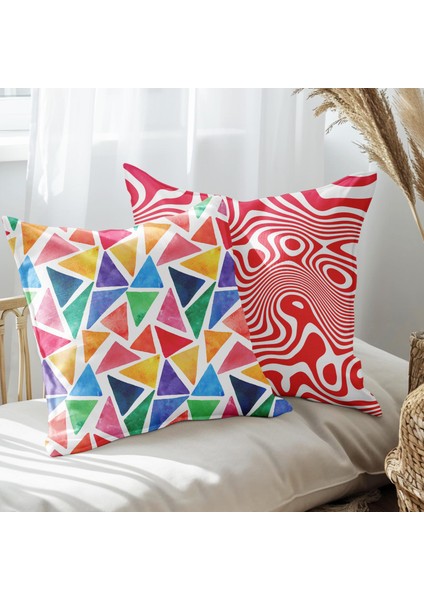 Modern Tasarımlı 2'li Yastık Içi ve Kırlent Kılıfı 45CM 113551