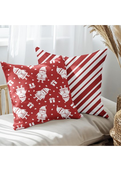 Yeni Yıla Özelnoel Baba Tasarımlı 2'li Yastık Içi ve Kırlent Kılıfı 45CM 113588