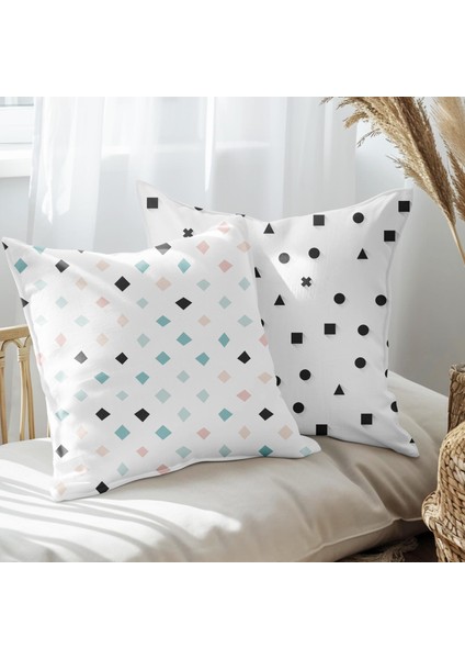 Modern Tasarımlı 2'li Yastık Içi ve Kırlent Kılıfı 45CM 113463