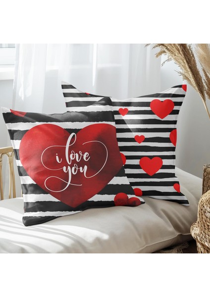Aşk Temalı 2'li Yastık Içi ve Kırlent Kılıfı 45CM 113418
