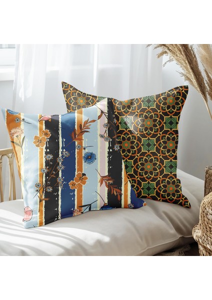 Modern Tasarımlı 2'li Yastık Içi ve Kırlent Kılıfı 45CM 113555