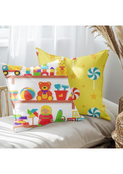 Çocuk Odası Için 2'li Yastık Içi ve Kırlent Kılıfı 45CM 113496