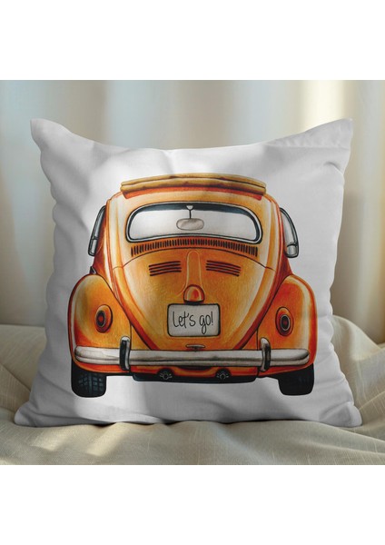 Turuncu Vosvos Tasarımlı 2'li Yastık Içi ve Kırlent Kılıfı 45CM 113458 fiyatları