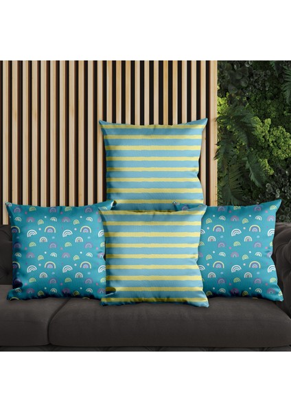 Çizgisel Tasarımlı 4'lü Yastık Içi ve Kırlent Kılıfı 45CM 113680