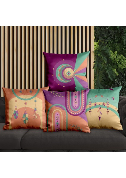 Düşkapanı Tasarımlı 4'lü Yastık Içi ve Kırlent Kılıfı 45CM 113767