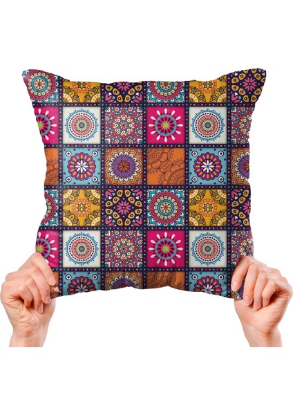 Geleneksel Mandala Tasarımlı 4'lü Yastık Içi ve Kırlent Kılıfı 45CM 113768 indirimleri