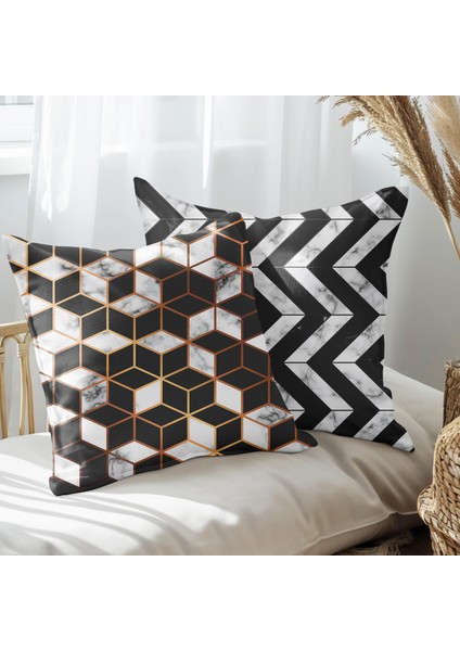 Modern Tasarımlı 2'li Yastık Içi ve Kırlent Kılıfı 45CM 113416