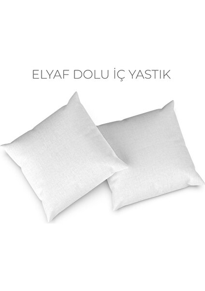 Modern Tasarımlı 2'li Yastık Içi ve Kırlent Kılıfı 45CM 113491