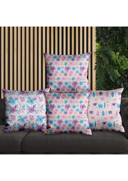 Çiçek Tasarımlı 4'lü Yastık Içi ve Kırlent Kılıfı 45CM 113804