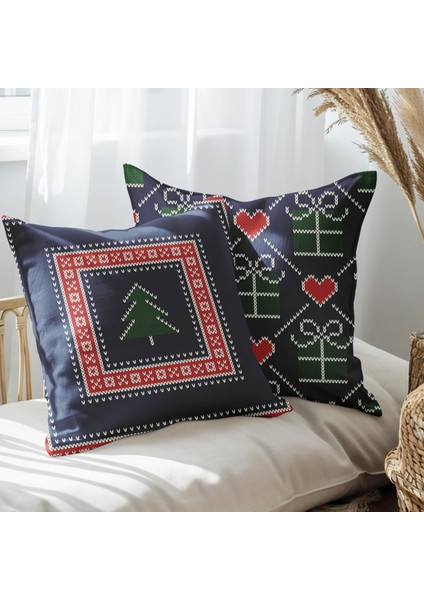 Yeni Yıla Özel Tasarımlı 2'li Yastık Içi ve Kırlent Kılıfı 45CM 113619